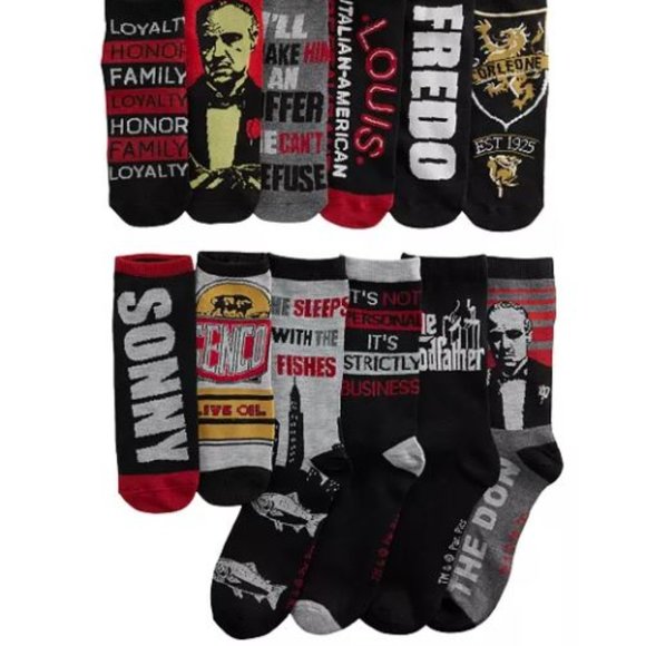 THE GODFATHER 12 Days Of Socks Crew & Low Cut Socks Men's Shoe 6-12 NEW - Picture 1 of 4